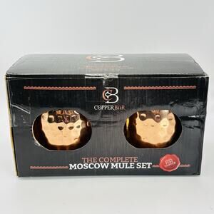 Copper Bar original Spiked Copper Plated Moscow Mule Mug Set Of 2. New In Box.